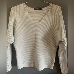 Lauren Gray Knit V neck Sweater - size M
